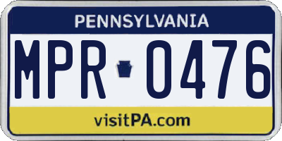 PA license plate MPR0476