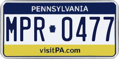 PA license plate MPR0477