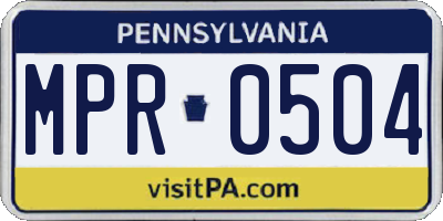 PA license plate MPR0504