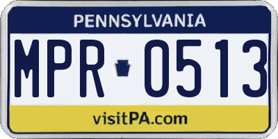 PA license plate MPR0513