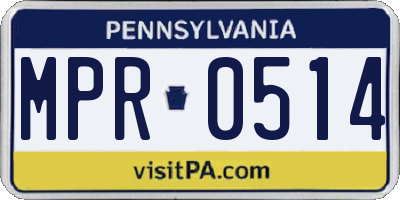 PA license plate MPR0514