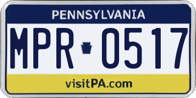 PA license plate MPR0517