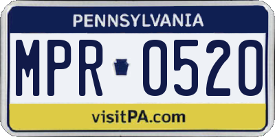 PA license plate MPR0520