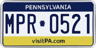PA license plate MPR0521