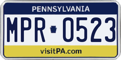 PA license plate MPR0523