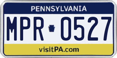 PA license plate MPR0527