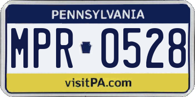 PA license plate MPR0528