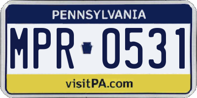 PA license plate MPR0531