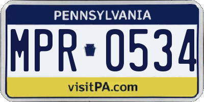 PA license plate MPR0534