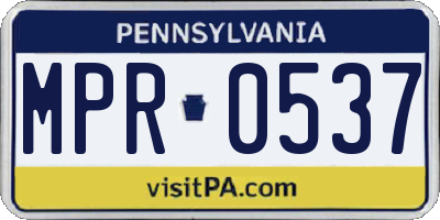 PA license plate MPR0537