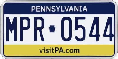PA license plate MPR0544