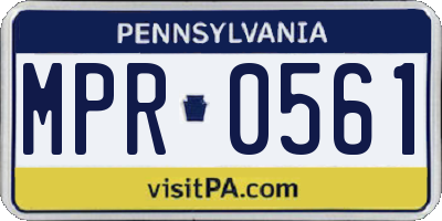 PA license plate MPR0561