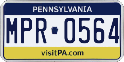 PA license plate MPR0564