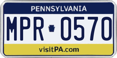 PA license plate MPR0570