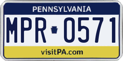 PA license plate MPR0571