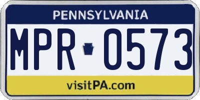 PA license plate MPR0573