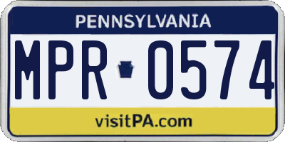 PA license plate MPR0574