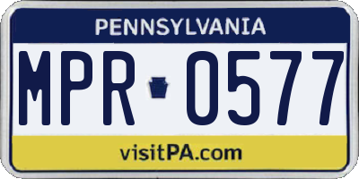 PA license plate MPR0577