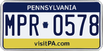 PA license plate MPR0578