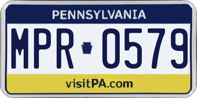 PA license plate MPR0579