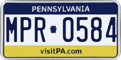 PA license plate MPR0584
