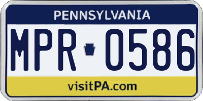 PA license plate MPR0586