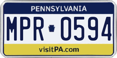 PA license plate MPR0594