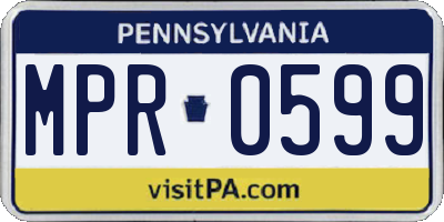 PA license plate MPR0599