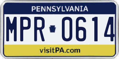 PA license plate MPR0614