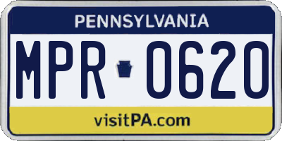 PA license plate MPR0620