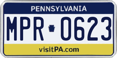 PA license plate MPR0623