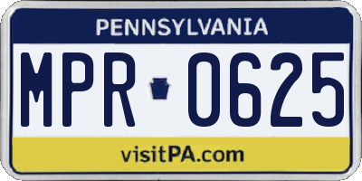 PA license plate MPR0625
