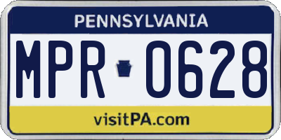 PA license plate MPR0628