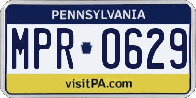 PA license plate MPR0629