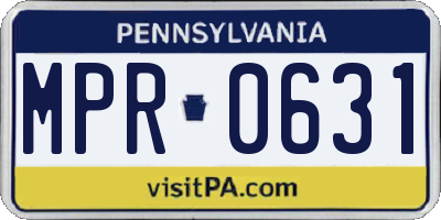PA license plate MPR0631