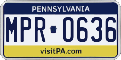 PA license plate MPR0636