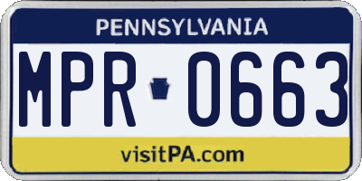 PA license plate MPR0663
