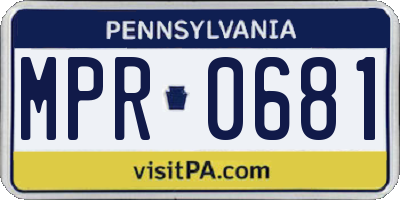 PA license plate MPR0681