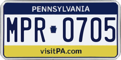 PA license plate MPR0705