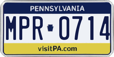 PA license plate MPR0714