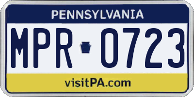 PA license plate MPR0723