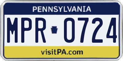 PA license plate MPR0724