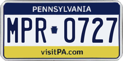 PA license plate MPR0727