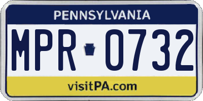 PA license plate MPR0732