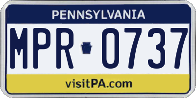 PA license plate MPR0737