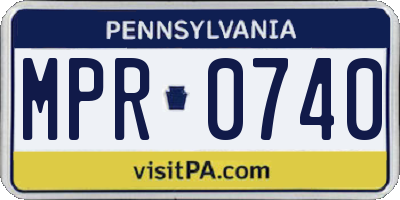 PA license plate MPR0740