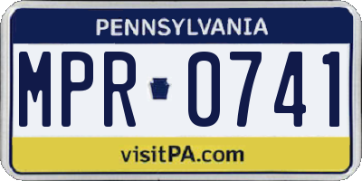 PA license plate MPR0741