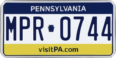 PA license plate MPR0744