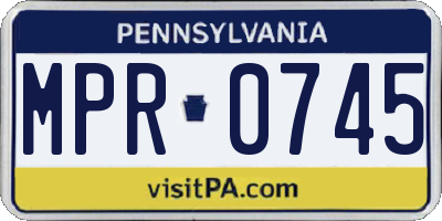 PA license plate MPR0745