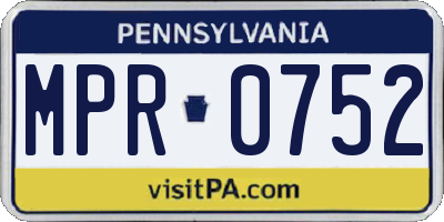 PA license plate MPR0752
